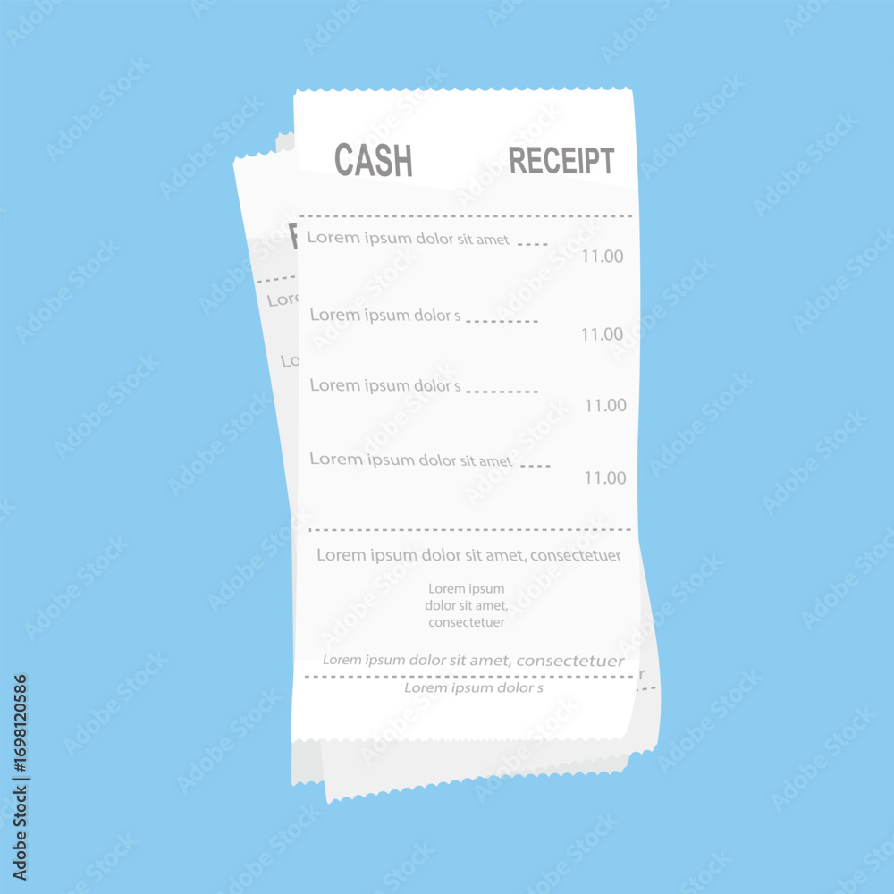 Naklejka premium Pile of paper checks or financial checks. Cash receipts