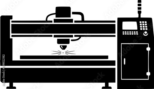 Laser machine icon vector graphics