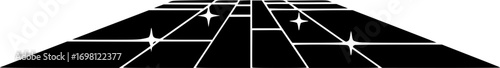 Clean floor surface icon in flat version on black and white background
