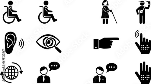 Universal access icon set. vector icons for apps and website ui design