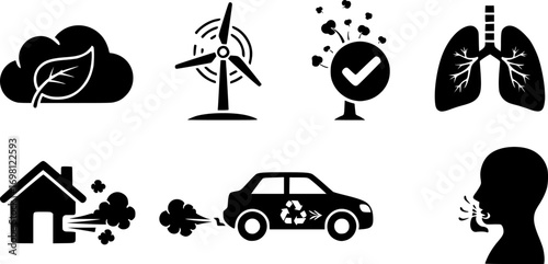 Clean air Icon set. vectors for apps and website designs