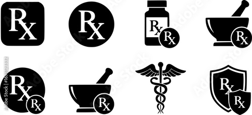 RX icon Graphic vector set for ui design
