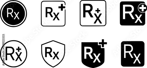 RX icon Graphic vector set for ui design
