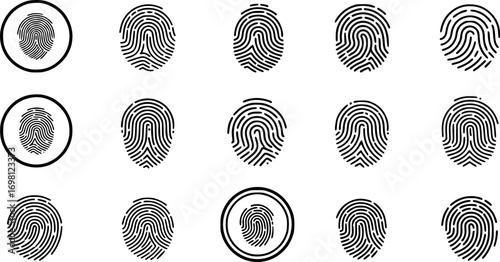 Fingerprint icon Graphic vector set for ui design
