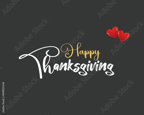 Happy Thanksgiving lettering background, card. Vector, Happy Thanksgiving day social media post celebration illustration background thanksgiving greeting autumn 