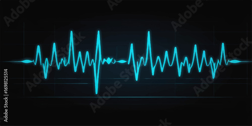 Medical EKG monitor shows a green heartbeat wave chart