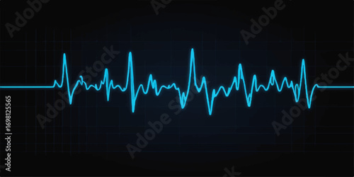 Green EKG wave on a heart monitor, illustrating a healthy heartbeat and pulse rate