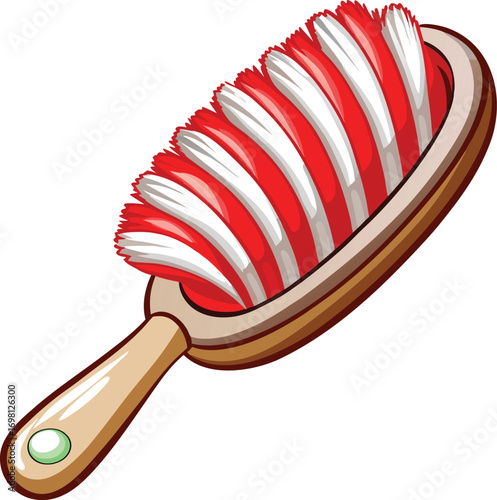 Christmas Pet Care Red and White Striped Brush