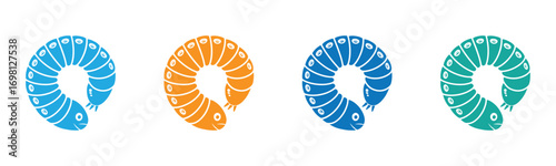 Grub vector icon on white background. Flat vector grub icon symbol,Caterpillar icons represent growth in spring vibrant colors,Caterpillar icon isolated on clean background.