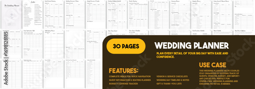 Wedding Planner Organize Your Special Day 30 Pages to Plan Every Detail for Your Wedding and Important Events for