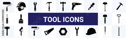 Construction and DIY Tools Vector Icon Set