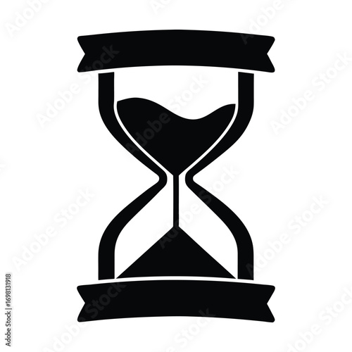 Timeless hourglass silhouette symbol represents passing time measurement and eternity illustration