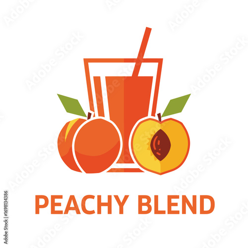 Glass peachy blend drink cold sweet fresh