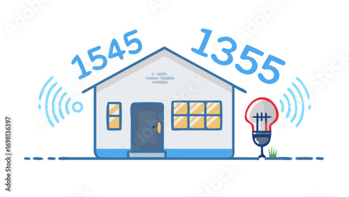 Smart home automation system concept with wireless connection and energy efficient light