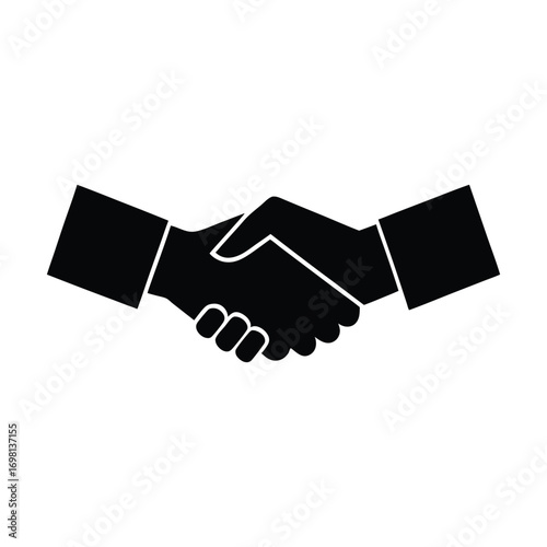 Business partnership agreement handshake symbol silhouette agreement concept deal partnership success teamwork illustration