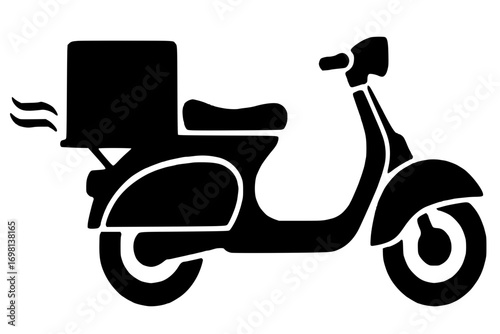 scooter pizza vector illustration