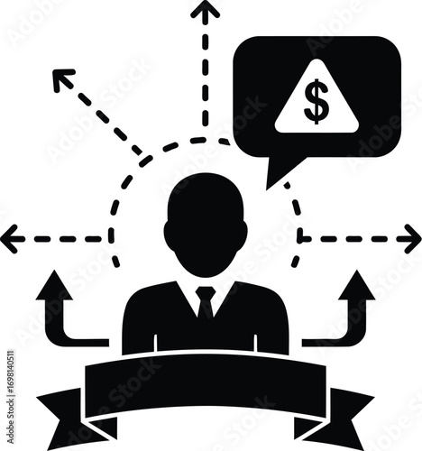 Businessman making decisions with financial risk and opportunities