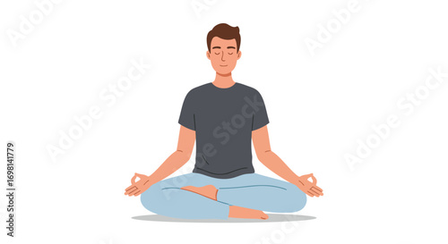 Man meditating in lotus position