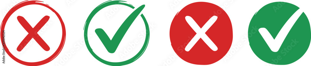 Obraz premium Clear decision making with checkmarks and crosses