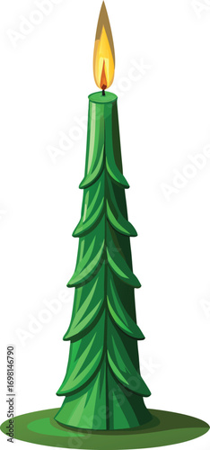 Christmas Mindfulness Meditation Green Christmas Tree Candle