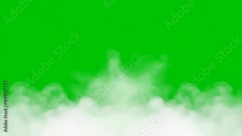 Steam. White cloud. white smoke isolated on green screen background 