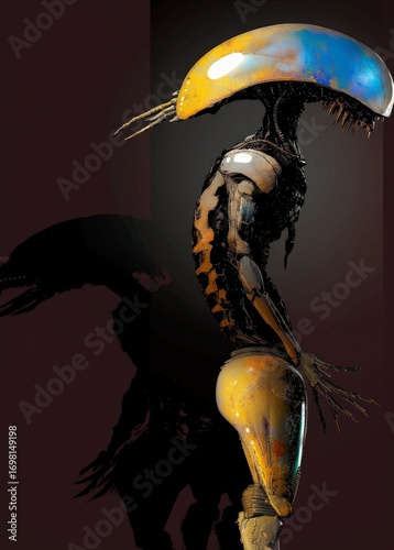 Futuristic Biomechanical Alien Creatures in Surreal Sci-Fi Environments – Concept Art Collection