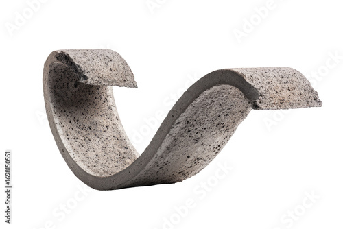 Fototapeta Naklejka Na Ścianę i Meble -  Abstract, sculpted concrete ribbon, curved and fragmented