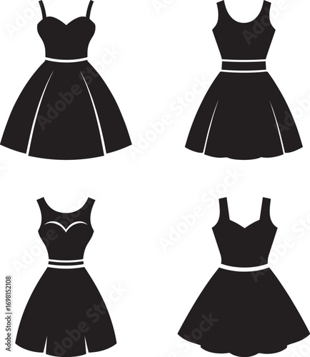 an icon of a dress with isolated white bacground