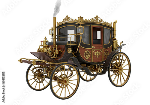 Victorian Era Steam Car A Glimpse into Automotive History isolated on transparent background