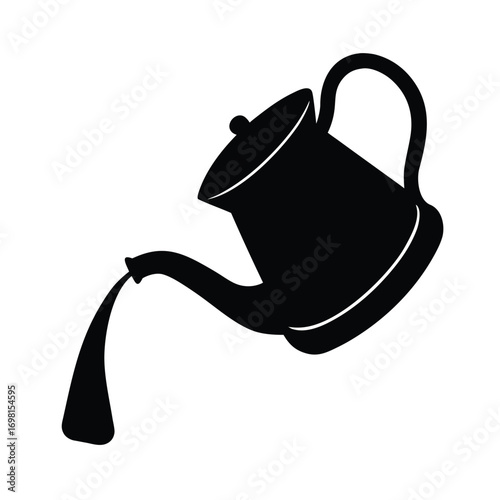 Coffee Kettle Pouring Silhouette Illustration