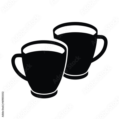 Double Espresso Cup Silhouette Illustration