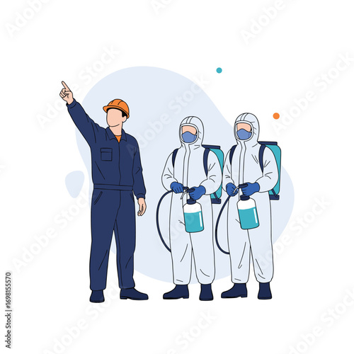 Professional team equipped for safety and hazard control measures