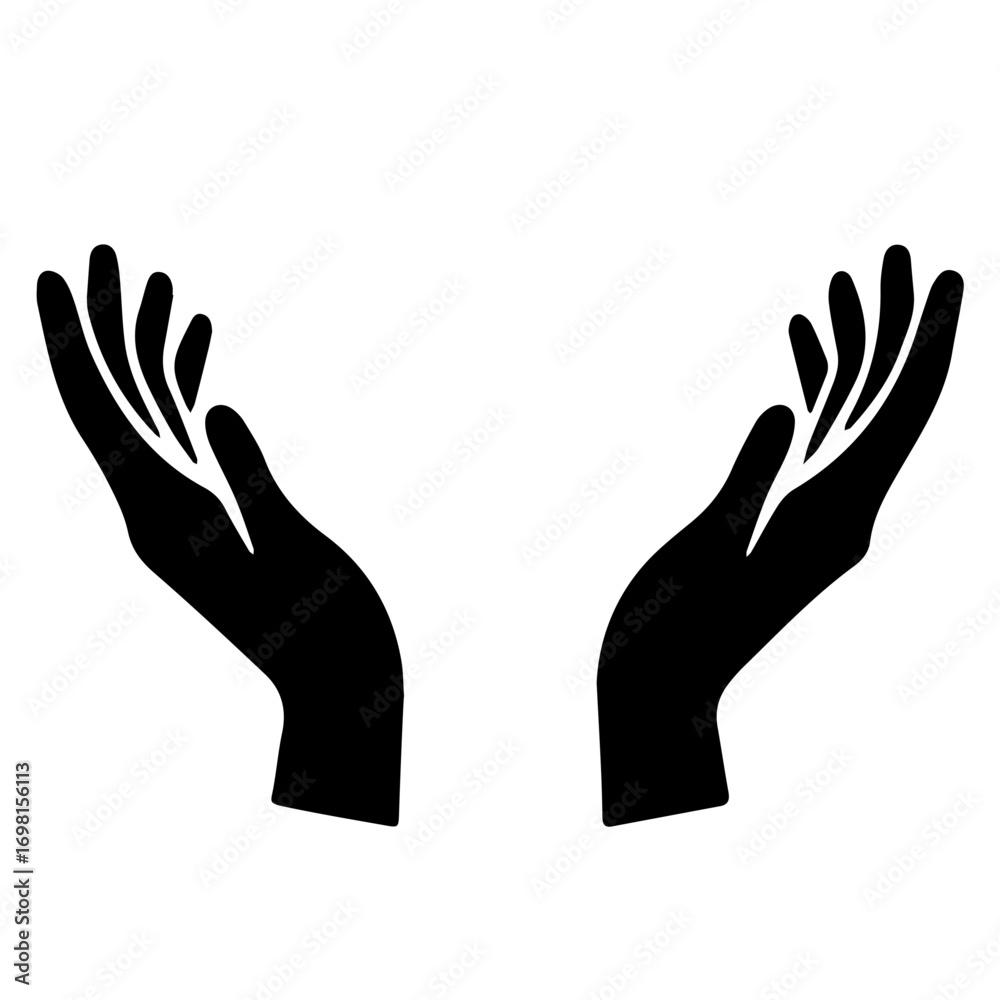 Obraz premium hands vector silhouettes