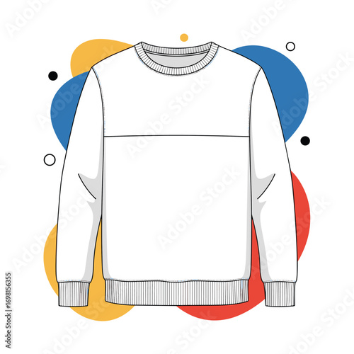 Comfortable white crew neck long sleeve sweatshirt for everyday wear and loungewear