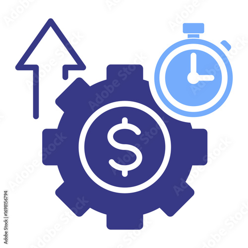 Efficient Flat Blue Icon