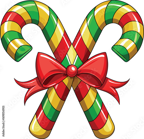 Christmas Astrology Horoscopes Candy Canes Tied with Bow