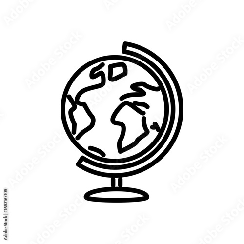 globe icon vector. line style icon