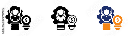 Entrepreneur Icon Collection Glyph & Mixed Style 