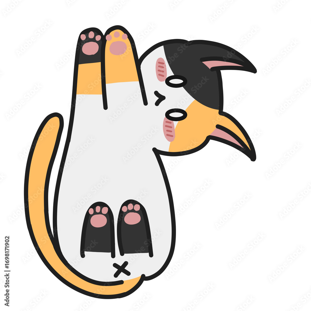 Obraz premium cute cartoon calico cat
