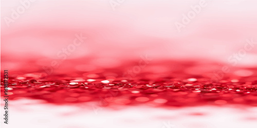 Splashing red and white beads in a fresh droplet of water