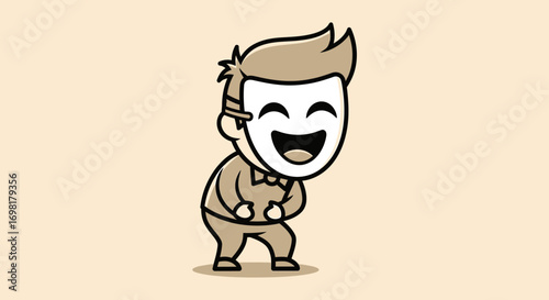 Hidden Emotions A Man Behind the Mask of Laughter Revealing True Feelings