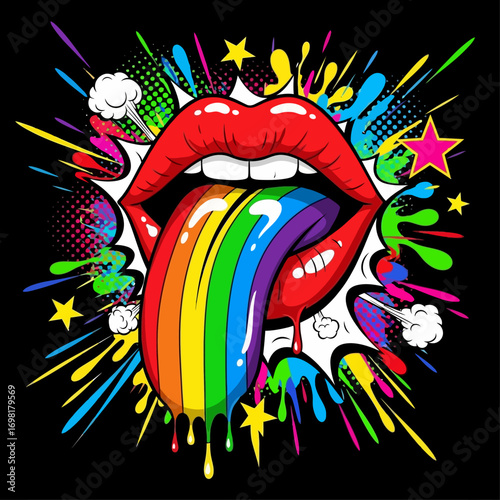 Modern Abstract Mouth Illustration