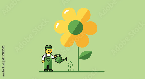 Nurturing Growth A Gardener's Care for a Giant Bloom