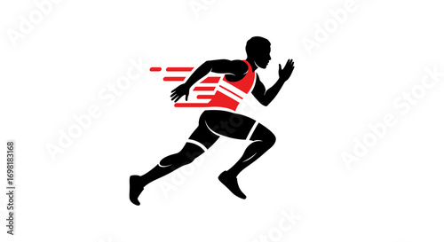 Dynamic Runner Illustration with Speed Lines for Sports and Fitness