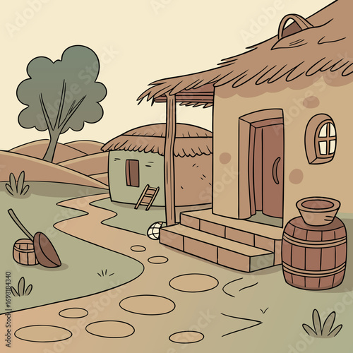 Indian Village house Indoor design, poor home inside design, Indian village background, mud house interior design, background for 2d cartoon animation