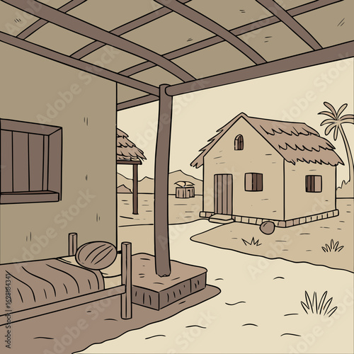Indian Village house Indoor design, poor home inside design, Indian village background, mud house interior design, background for 2d cartoon animation