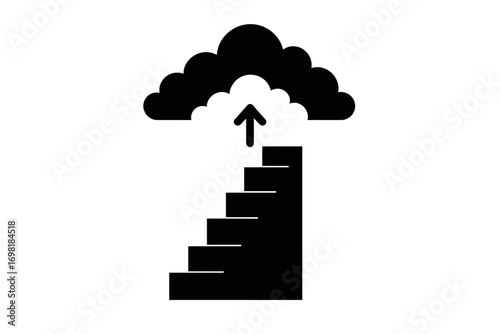 Vector Illustration of Staircase to Clouds Icon