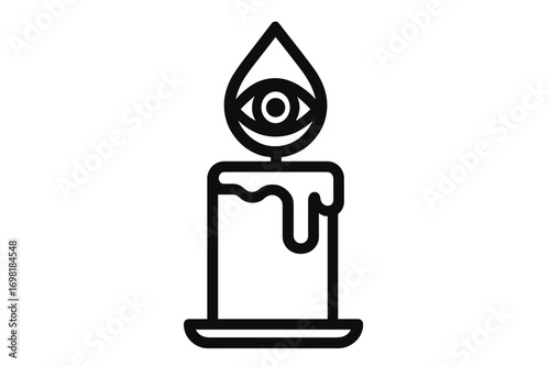 Vector Illustration of Candle with Eye Flame