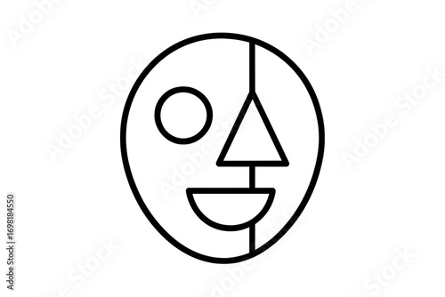 Vector Illustration of Geometric Face Icon