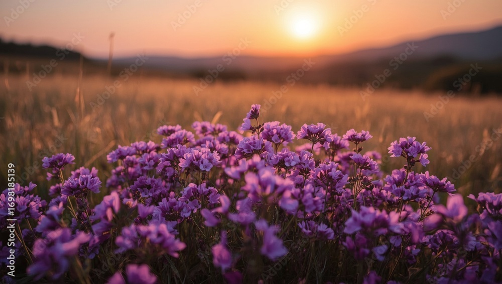 Fototapeta premium lavender field at sunset